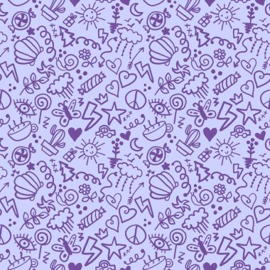 Chalkboard doodle cartoon seamless back to school pattern for kids clothes print and wrapping paper and accessories and study notebooks and fabrics fabrics. High quality illustration