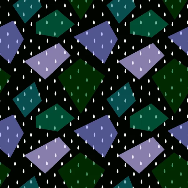 Geometric Water Rain Drops Seamless Pattern Kids Clothes Print Fabrics — Fotografia de Stock
