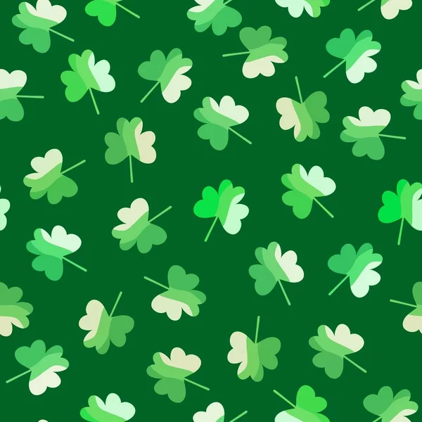 Cartoon Clover Floral Seamless Shamrock Pattern Wrapping Paper Kids Clothes — Foto Stock