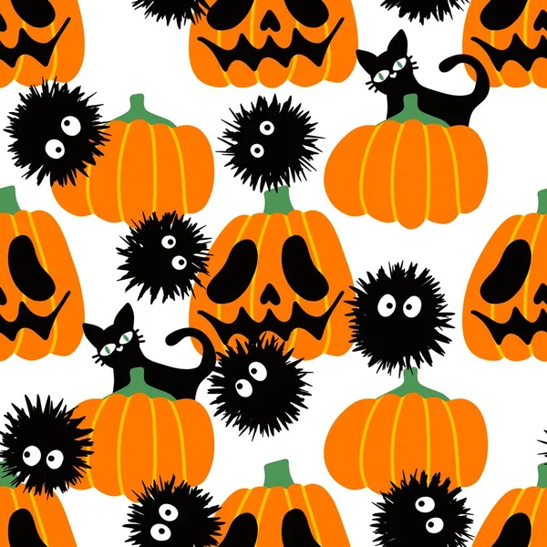 Halloween Seamless Pumpkins Pattern Fabrics Wrapping Paper Clothes Print Notebooks — Stockfoto