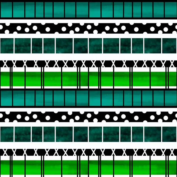 Watercolor Geometric Ethnic Seamless Polka Dots Pattern Wrapping Paper Clothes — Fotografia de Stock