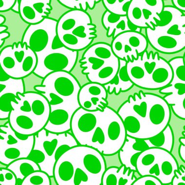Cartoon doodle seamless Halloween skulls pattern for wrapping paper and clothes print and kids accessories and fabrics and notebooks and textiles. High quality illustration