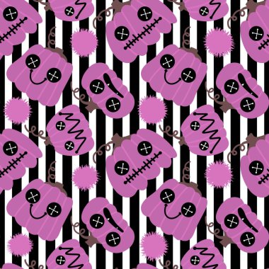 Halloween cartoon pumpkins seamless pattern for wrapping paper and fabrics and accessories and notebooks and kids clothes print and textiles. High quality illustration