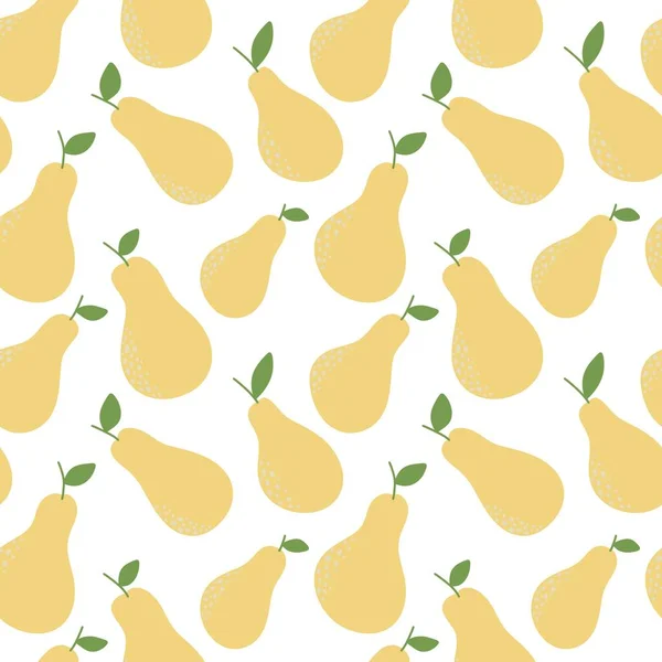 Autumn Harvest Seamless Cartoon Doodle Pears Pattern Wrapping Paper Kids — Zdjęcie stockowe