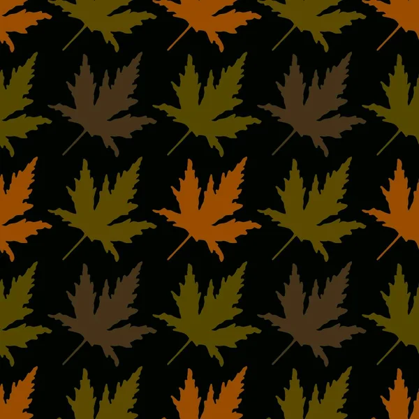 Autumn Cartoon Doodle Seamless Maple Leaves Pattern Wrapping Paper Clothes — Fotografia de Stock
