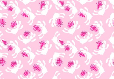 2023 model çizgi film tavşanı çocuk kıyafetleri, aksesuarlar, defterler, kumaşlar ve Noel ambalajları. Yüksek kaliteli illüstrasyon