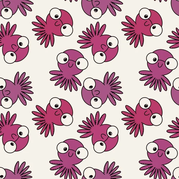 Animals Cartoon Seamless Octopus Pattern Wrapping Paper Kids Clothes Print — Stock fotografie