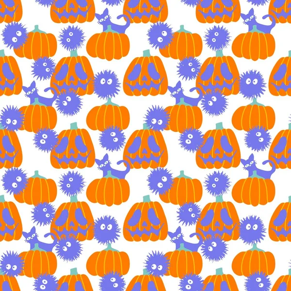 Halloween Seamless Pumpkins Pattern Fabrics Wrapping Paper Clothes Print Notebooks — Stock Photo, Image