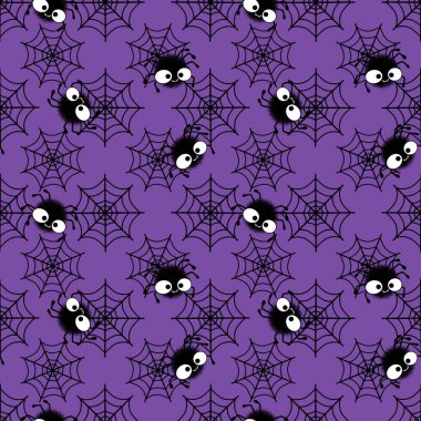 Halloween cartoon seamless web and spider and ghost pattern for wrapping paper and accessories and kids clothes print and notebooks and fabrics and hobbies. High quality illustration
