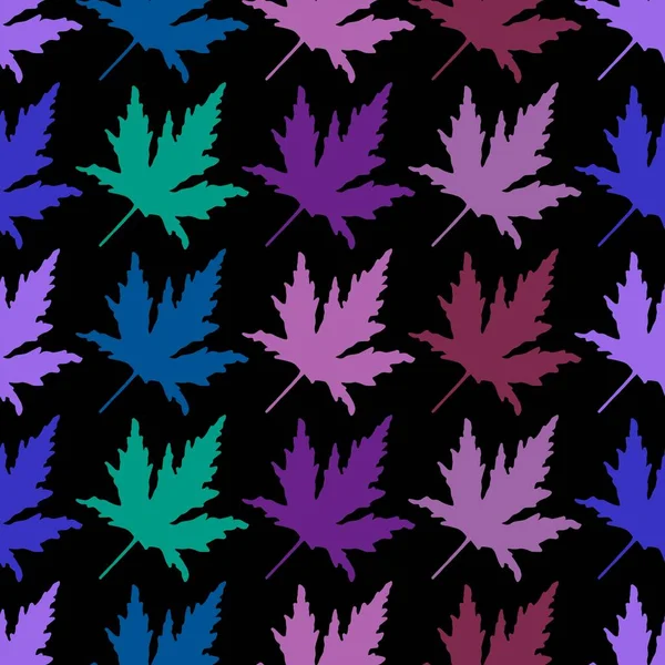 Autumn Cartoon Doodle Seamless Maple Leaves Pattern Wrapping Paper Clothes — Photo