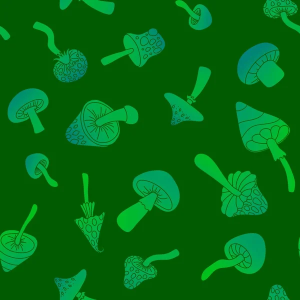 Cartoon Autumn Amanita Seamless Mushrooms Pattern Halloween Wrapping Paper Kids — Stock Photo, Image