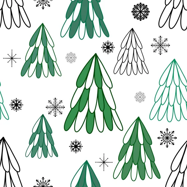 Christmas Tree Seamless Forest Pattern Wrapping Paper Kids Clothes Print — Stock Photo, Image
