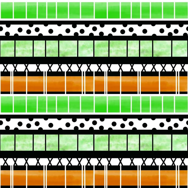 Watercolor Geometric Ethnic Seamless Polka Dots Pattern Wrapping Paper Clothes — Fotografia de Stock