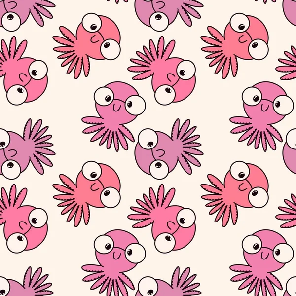 Animals cartoon seamless octopus pattern for wrapping paper and kids clothes print and accessories and notebooks and fabrics and linens. High quality illustration