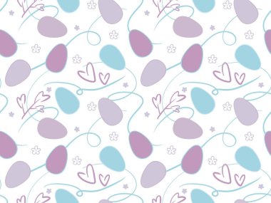 Easter eggs seamless spring pattern for kids clothes print and accessories and notebooks and wrapping paper and fabrics and kitchen. High quality illustration