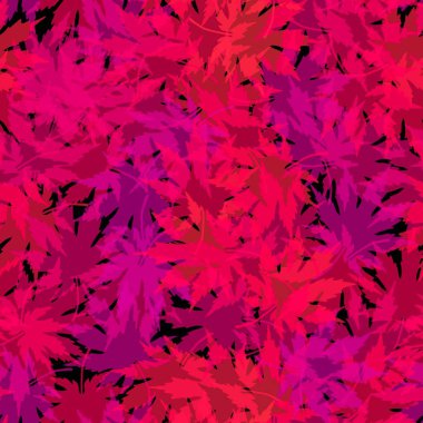 Japon akçaağaç yaprakları ambalaj kağıdı ve kıyafet baskısı için dikişsiz sonbahar deseni ve çocuk aksesuarları, kumaşlar ve mutfak tekstili. Yüksek kaliteli illüstrasyon