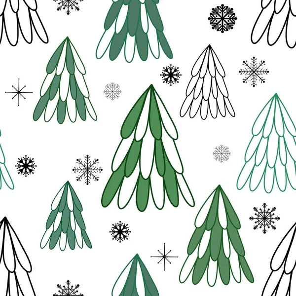 Christmas tree seamless forest pattern for wrapping paper and kids clothes print and fabrics and accessories and linens and packaging. High quality illustration