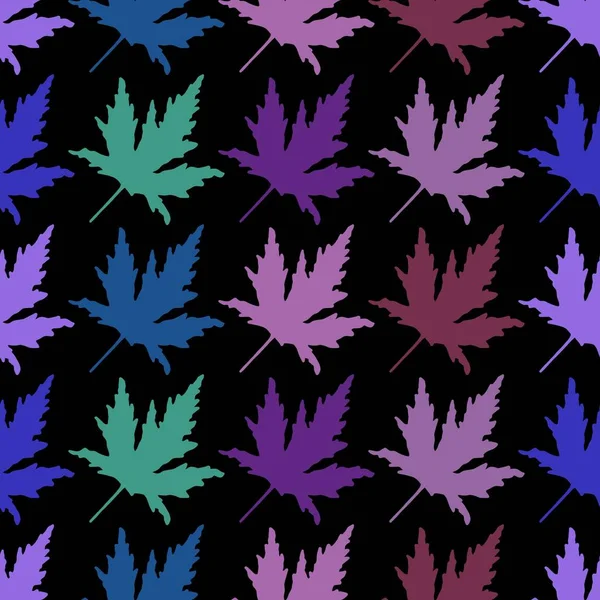 Autumn Cartoon Doodle Seamless Maple Leaves Pattern Wrapping Paper Clothes — Foto Stock