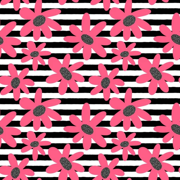 Floral Spring Summer Seamless Flower Berries Pattern Wrapping Paper Accessories — ストック写真