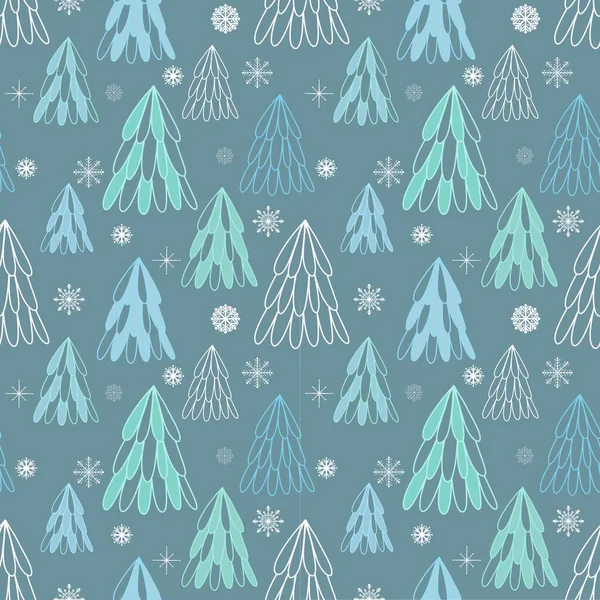 Christmas tree seamless forest pattern for wrapping paper and kids clothes print and fabrics and accessories and linens and packaging. High quality illustration