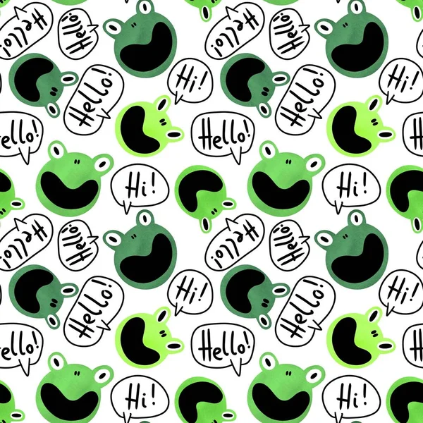 Summer cartoon doodle seamless frogs pattern for wrapping paper and kids clothes print and fabrics and festive accessories and linens and kindergarten. High quality illustration