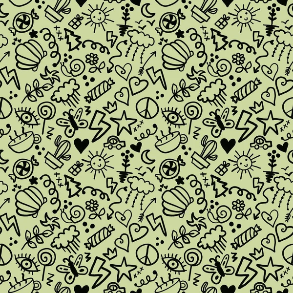 Chalkboard doodle cartoon seamless back to school pattern for kids clothes print and wrapping paper and accessories and study notebooks and fabrics fabrics. High quality illustration