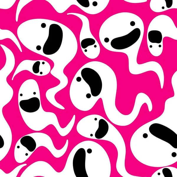 Halloween Geist Nahtlose Cartoon Kawaii Muster Für Verpackungspapier Und Kinderkleidung — Stockfoto