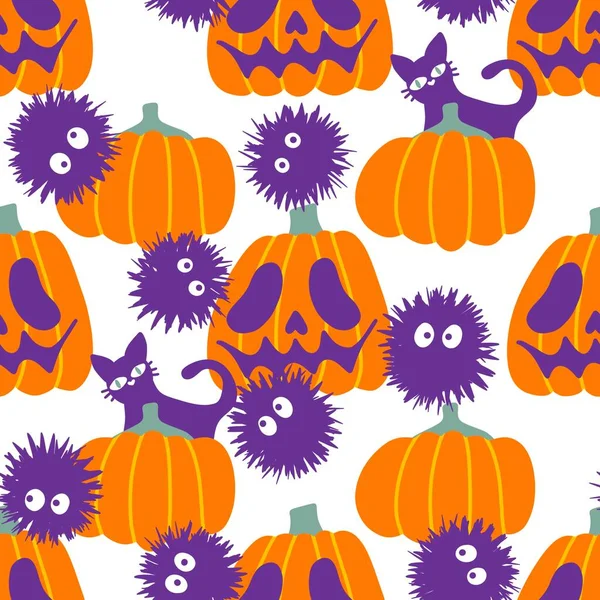 Halloween Seamless Pumpkins Pattern Fabrics Wrapping Paper Clothes Print Notebooks — Stock Fotó