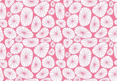 Soyut çiçeksiz geometrik polka, ambalaj kağıdı için deniz mercanı desenini ve çocukların giysilerini, kumaşlarını, mutfak tekstilini, çarşaflarını ve ambalajını kaplar. Yüksek kaliteli illüstrasyon