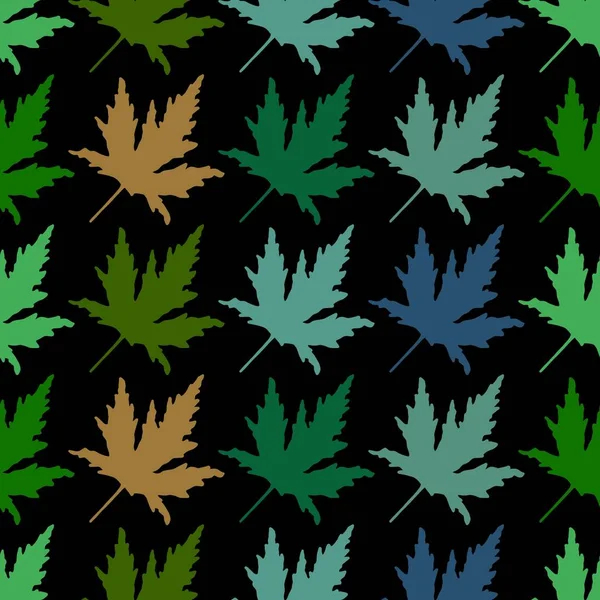 Autumn Cartoon Doodle Seamless Maple Leaves Pattern Wrapping Paper Clothes — Stock Photo, Image