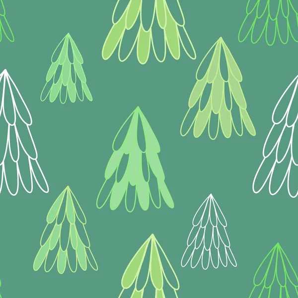 Christmas tree seamless forest pattern for wrapping paper and kids clothes print and fabrics and accessories and linens and packaging. High quality illustration