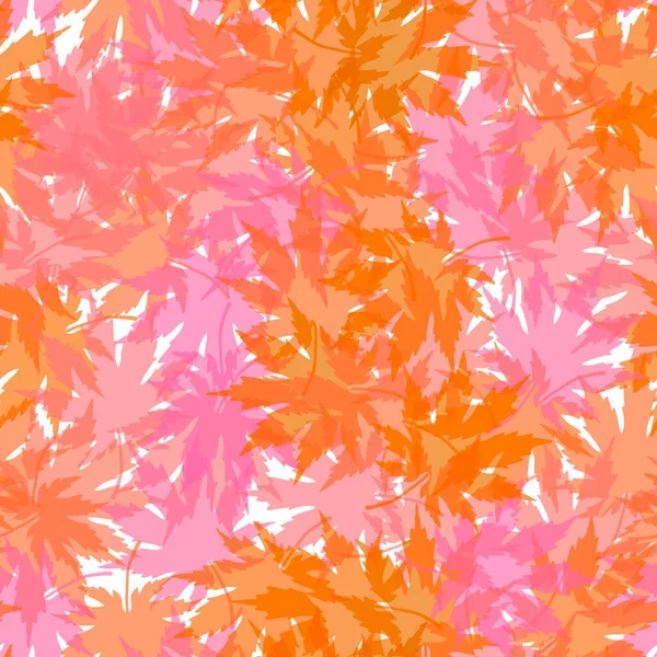Japanese Maples Seamless Autumn Leaves Pattern Wrapping Paper Clothes Print — Stock Photo, Image