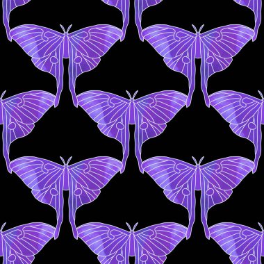 Kağıt ambalajı için soyut geometrik dikişsiz kelebek deseni ve çocuk giysisi baskısı, bahar aksesuarları, kumaşlar, çarşaflar ve mutfak tekstili. Yüksek kaliteli illüstrasyon