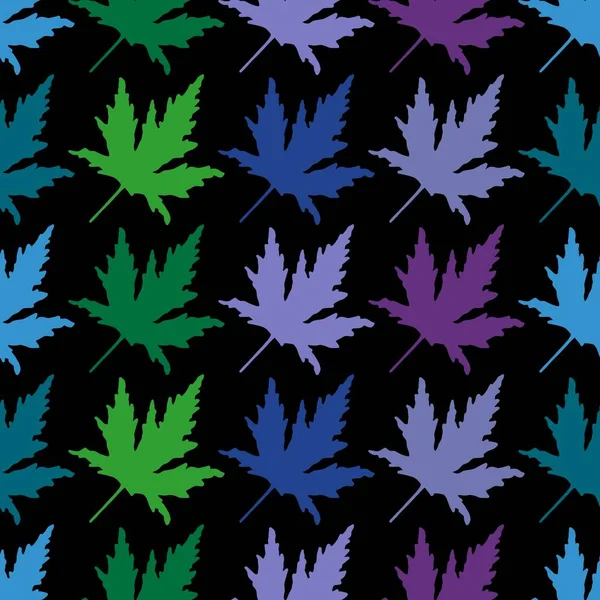 Autumn Cartoon Doodle Seamless Maple Leaves Pattern Wrapping Paper Clothes — Stock Photo, Image