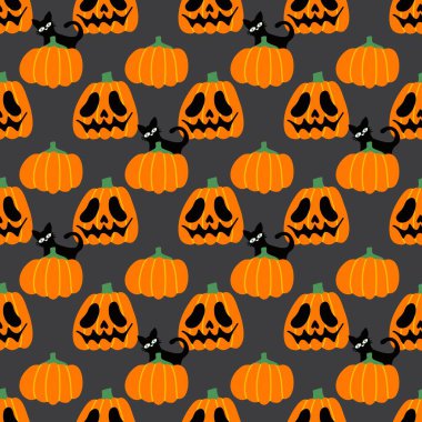 Halloween seamless pumpkins pattern for fabrics and wrapping paper and clothes print and notebooks and accessories and party. High quality illustration