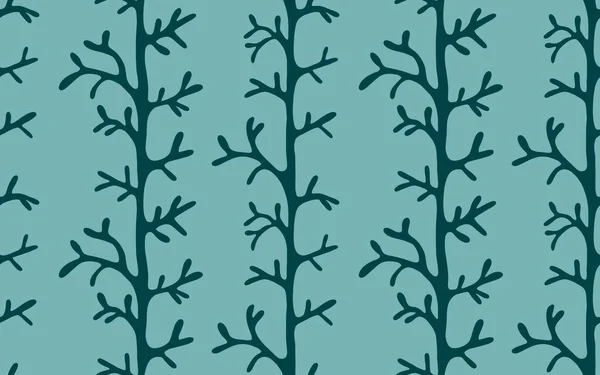 Flora Abstrakcyjne Gałęzie Bezszwowe Koperek Liście Wzór Dla Tekstyliów Kuchennych — Zdjęcie stockowe