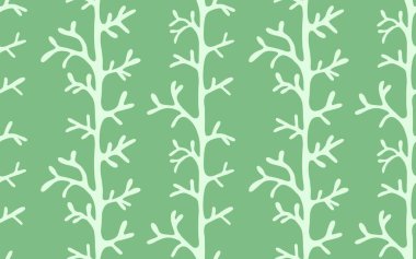 Flora soyut dalları, mutfak tekstil ürünleri, kumaşlar, çarşaflar, ambalaj kağıtları, giysi baskıları, not defterleri ve ambalajlar için dikişsiz dereotu yaprakları deseni. Yüksek kaliteli illüstrasyon