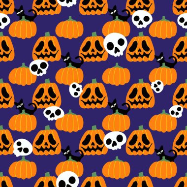 Halloween seamless pumpkins pattern for fabrics and wrapping paper and clothes print and notebooks and accessories and party. High quality illustration