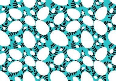 Paskalya yumurtaları, ambalaj kağıdı ve kıyafet baskısı için dikişsiz bahar yaprakları dizüstü bilgisayarlar, kumaşlar, çarşaflar, mutfak tekstilleri ve ambalajlar. Yüksek kaliteli illüstrasyon