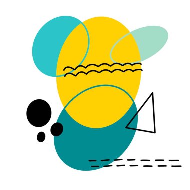 Kumaşlar, tekstil, ambalaj, hediyeler, kartlar, çarşaflar ve çocuklar için geometrik set 