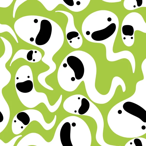 Halloween Ghost Seamless Cartoon Kawaii Pattern Wrapping Paper Kids Clothes — Stock Photo, Image
