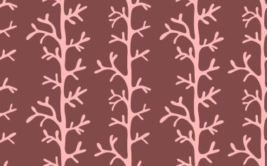Flora soyut dalları, mutfak tekstil ürünleri, kumaşlar, çarşaflar, ambalaj kağıtları, giysi baskıları, not defterleri ve ambalajlar için dikişsiz dereotu yaprakları deseni. Yüksek kaliteli illüstrasyon