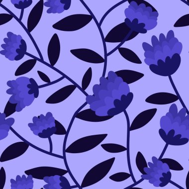 Kağıt, çarşaf, kumaş, giysi baskısı, çocuk defterleri, ambalaj ve mutfak tekstili için soyut, dikişsiz çiçek deseni. Yüksek kaliteli illüstrasyon