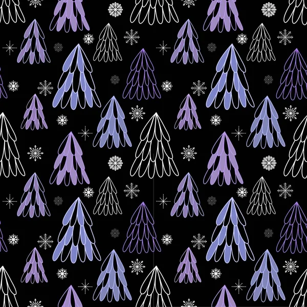 Christmas tree seamless forest pattern for wrapping paper and kids clothes print and fabrics and accessories and linens and packaging. High quality illustration