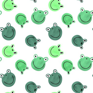 Yaz karikatürleri ambalajsız kurbağa desenleri ve çocuk giysileri baskısı, kumaşlar, şenlikli aksesuarlar, çarşaflar ve anaokulu. Yüksek kaliteli illüstrasyon