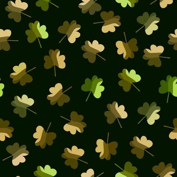 Cartoon Clover Floral Seamless Shamrock Pattern Wrapping Paper Kids Clothes — Stockfoto