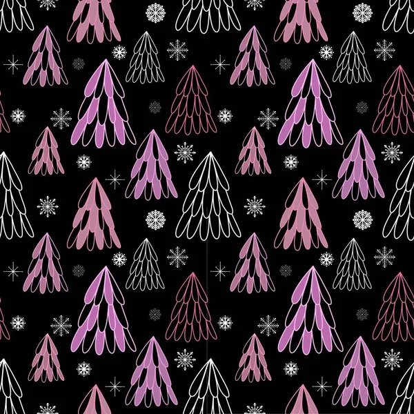 Christmas tree seamless forest pattern for wrapping paper and kids clothes print and fabrics and accessories and linens and packaging. High quality illustration