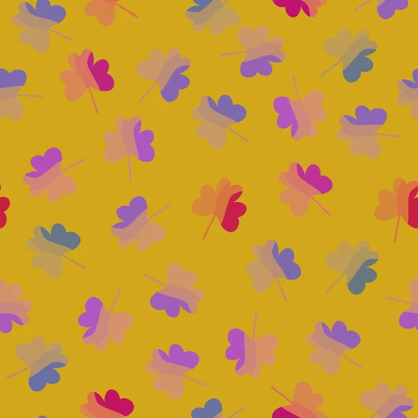 Cartoon Clover Floral Seamless Shamrock Pattern Wrapping Paper Kids Clothes —  Fotos de Stock