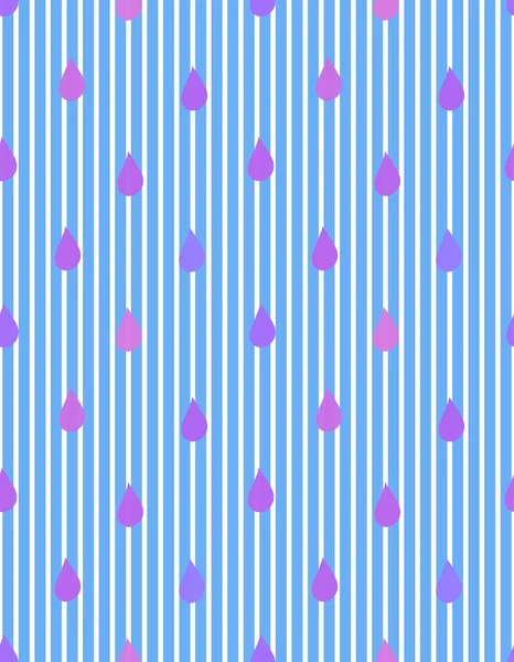 Autumn Rain Drops Seamless Vertical Stripes Pattern Wrapping Paper Clothes — Stock Photo, Image