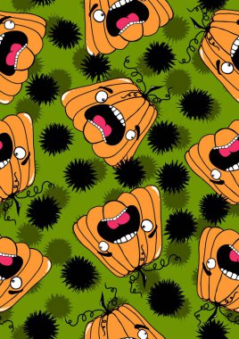 Halloween seamless pumpkins pattern for fabrics and wrapping paper and clothes print and notebooks and accessories and party. High quality illustration
